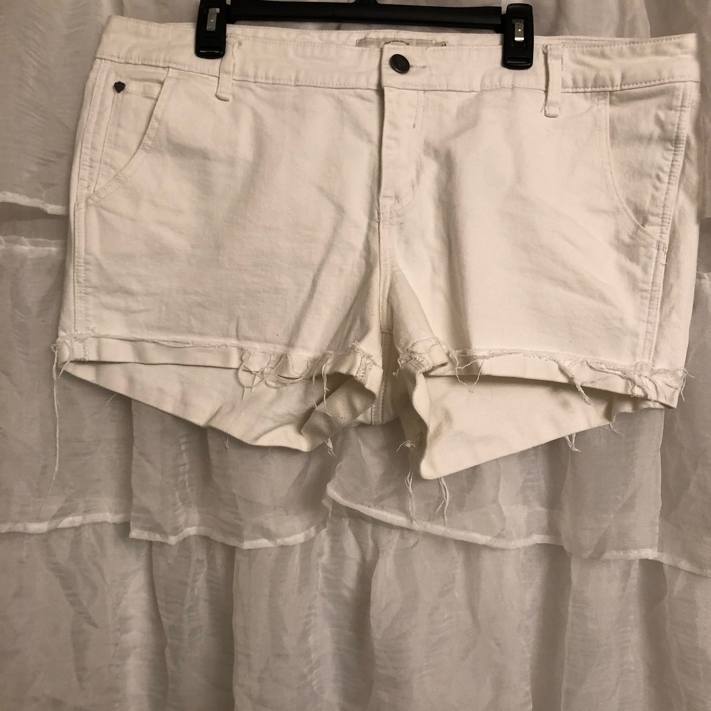 Torrid white jean shorts
